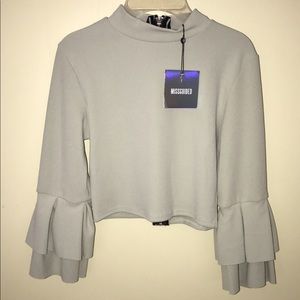 Missguided Mint Green Pastel Ruffle Top